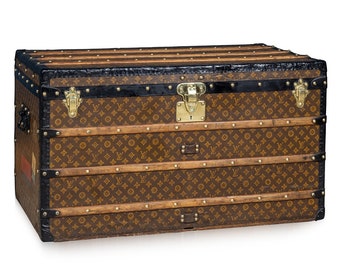 Antique 20th Century Louis Vuitton Courier Trunk In Monogram Canvas, France c.1910