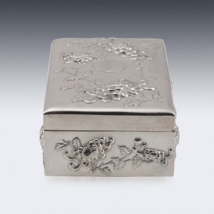 20thC Chinese Solid Silver Decorative Jewellery Box, Sing Fat c.1900 image 3