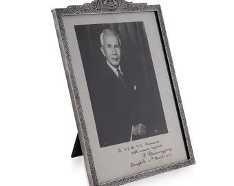 Important 20th Century Thailand Solid Silver & Niello Photo Frame, Bangkok, c.1957