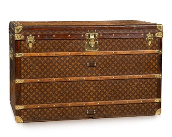 An Exquisite 20th Century Louis Vuitton "Malle Haute" In Monogram Canvas, France, c.1910