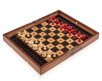 Antique 19th Century British Mahogany Cased Chess Set, Jacques & Son, c.1890