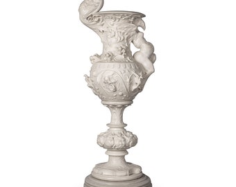 Antique 19th Century Italian Marble Vase Decorated With An Eagle, c.1890