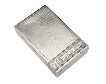 20thC Russian Solid Silver Trompe L'oeil Cigar Box, Ovchinnikov c.1900