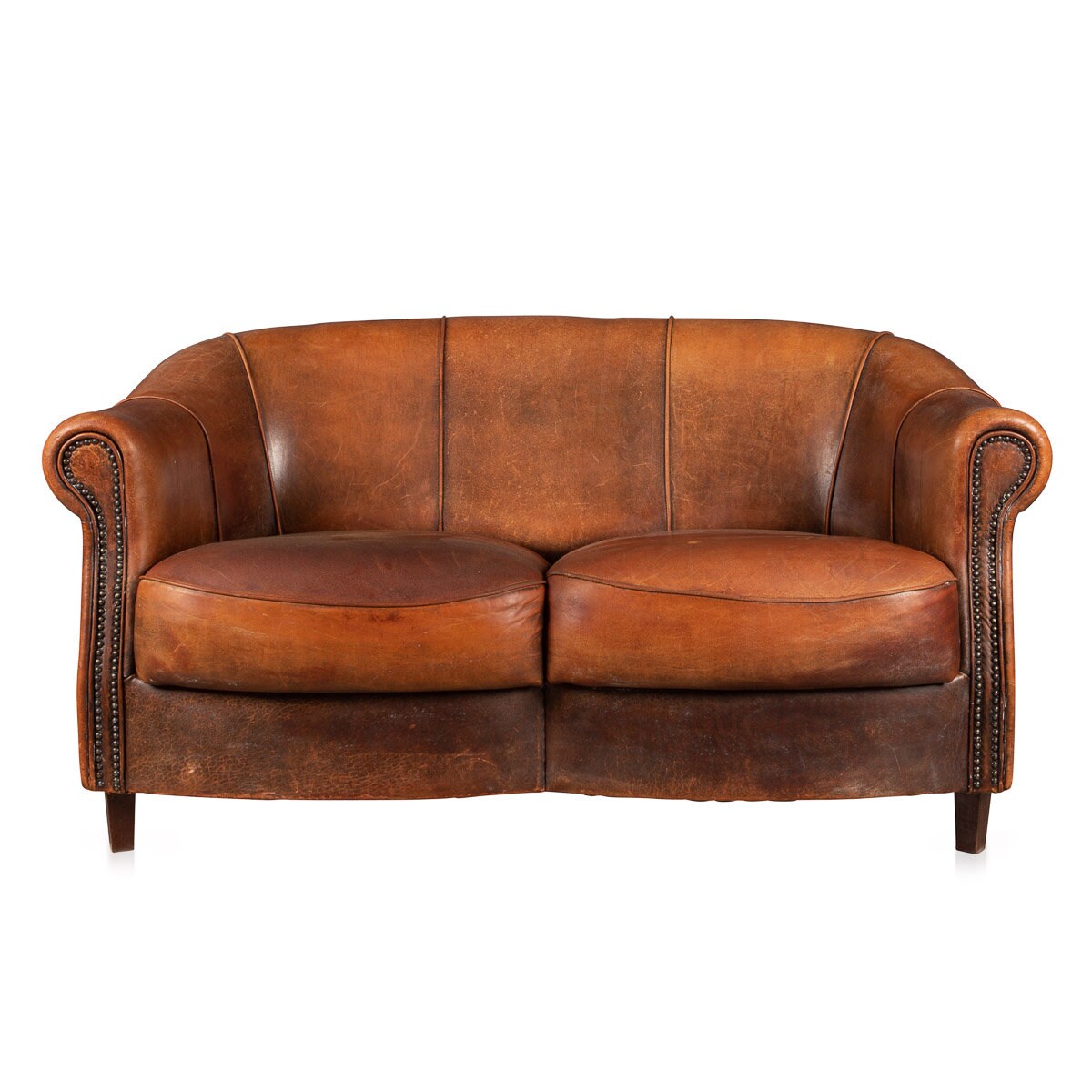 Camel colored leather couch deals