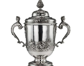 20thC Edwardian Monumental Solid Silver Cup and Cover, Hancock & CO c.1907
