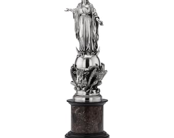 19th Century French Monumental Solid Silver Figural Centrepiece, c.1880