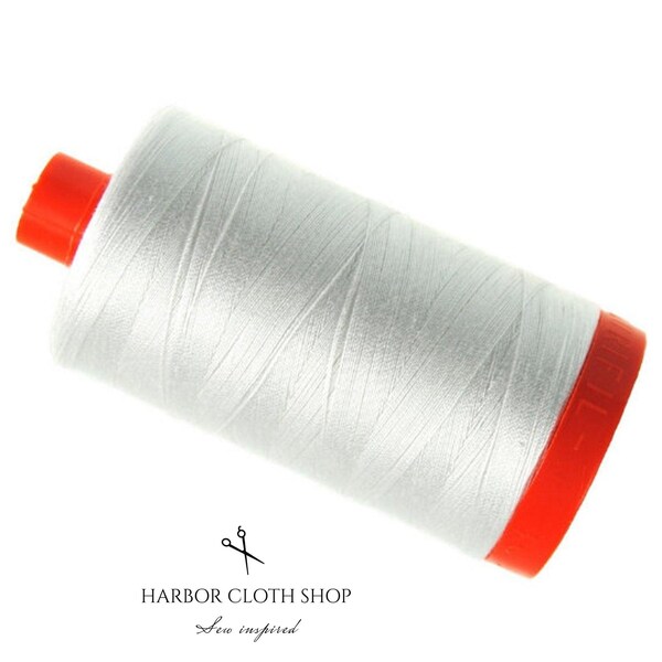 Aurifil A1050-2615 - Hilo De Algodón Mako (50 W, 1422 M), Color Aluminio