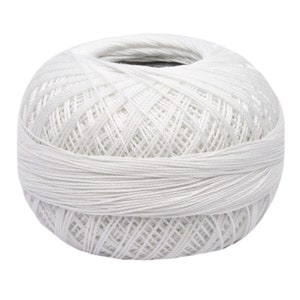 Lizbeth by Handy Hands 20 White | 6 cord coronet thread | Mercerized 100% Egyptian Cotton, 25 gram balls Premium Thread for all Needle Arts