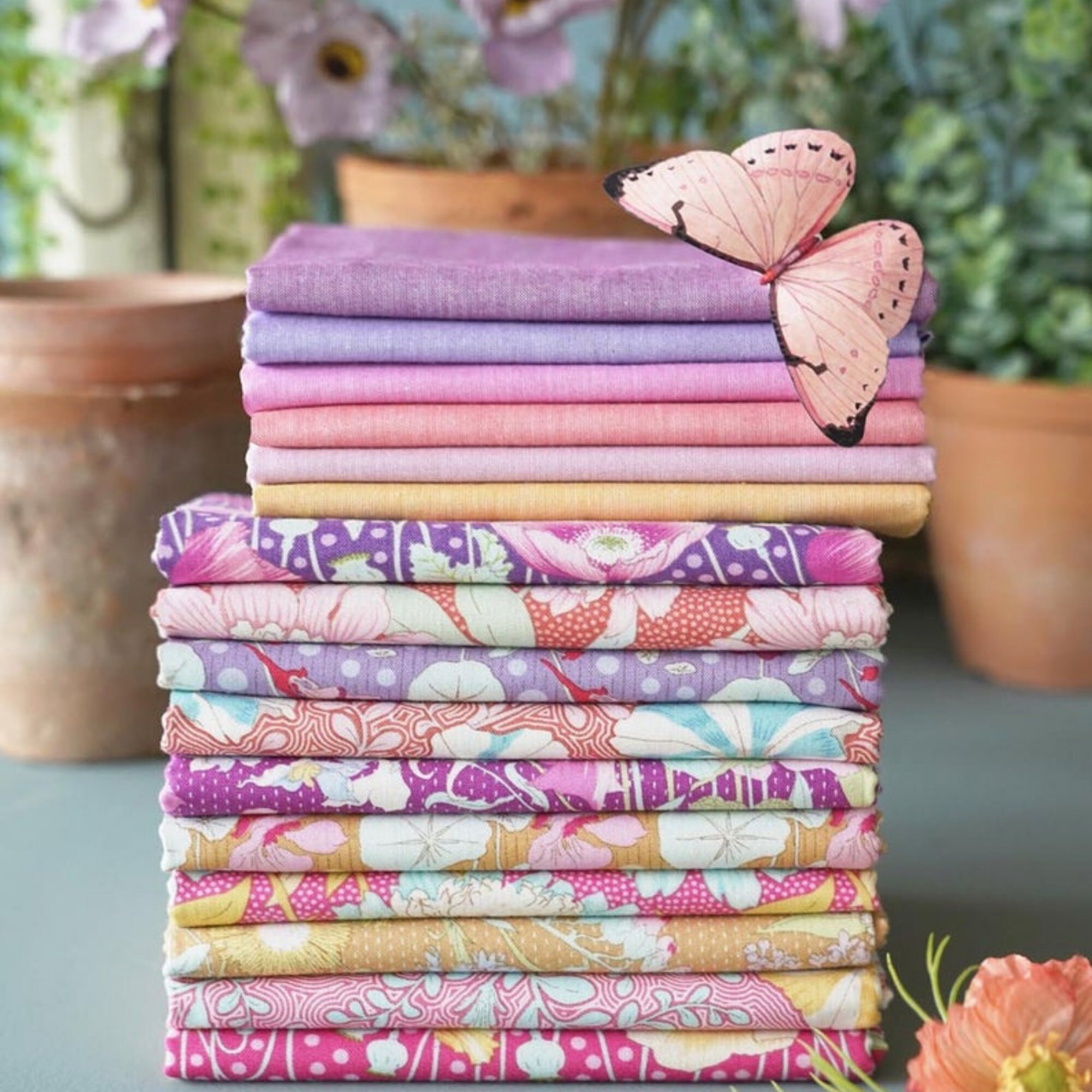 TILDA GARDEN LIFE 5 pc Fabric Fat Quarter Bundle Lilac and Etsy