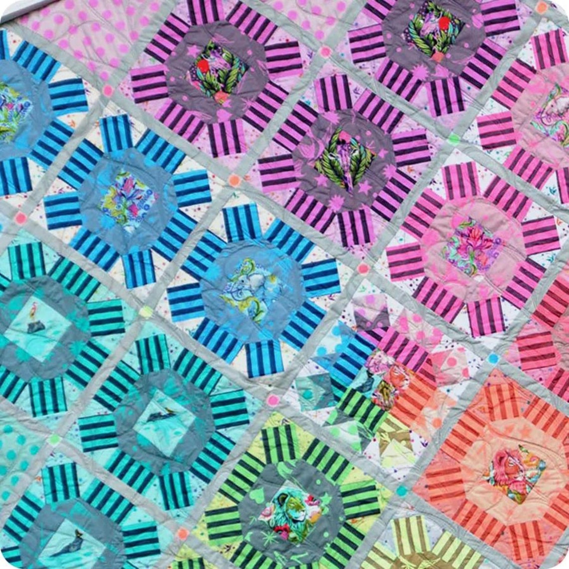 Star Cluster Quilt Kit Featuring Everglow by Tula Pink Etsy