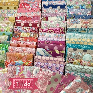 Tilda Fabric Stash Builder Bundles | Several different collections | 20 ea Fat Sixteenth, Fat Eighth or Fat Quarter bundle options