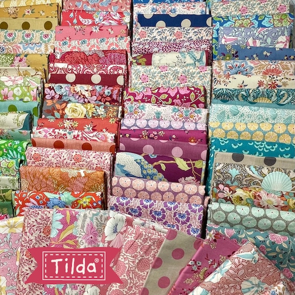 Tilda Fabric Stash Builder Bundles | Several different collections | 20 ea Fat Sixteenth, Fat Eighth or Fat Quarter bundle options