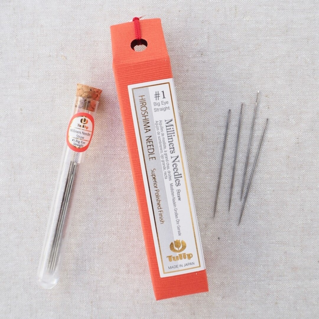 TULIP Milliners Needles Straw 1 Big Eye Straight Box Contains 4 Premium