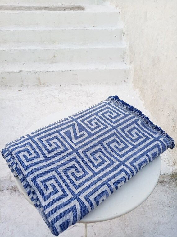 Greek Traditional Blankets and Throws Colourful Woven Cotton Etsy