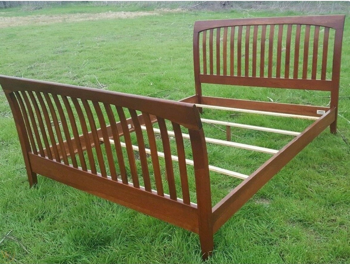 Ethan Allen American Impressions Queen Sleigh Bed Cherry Etsy