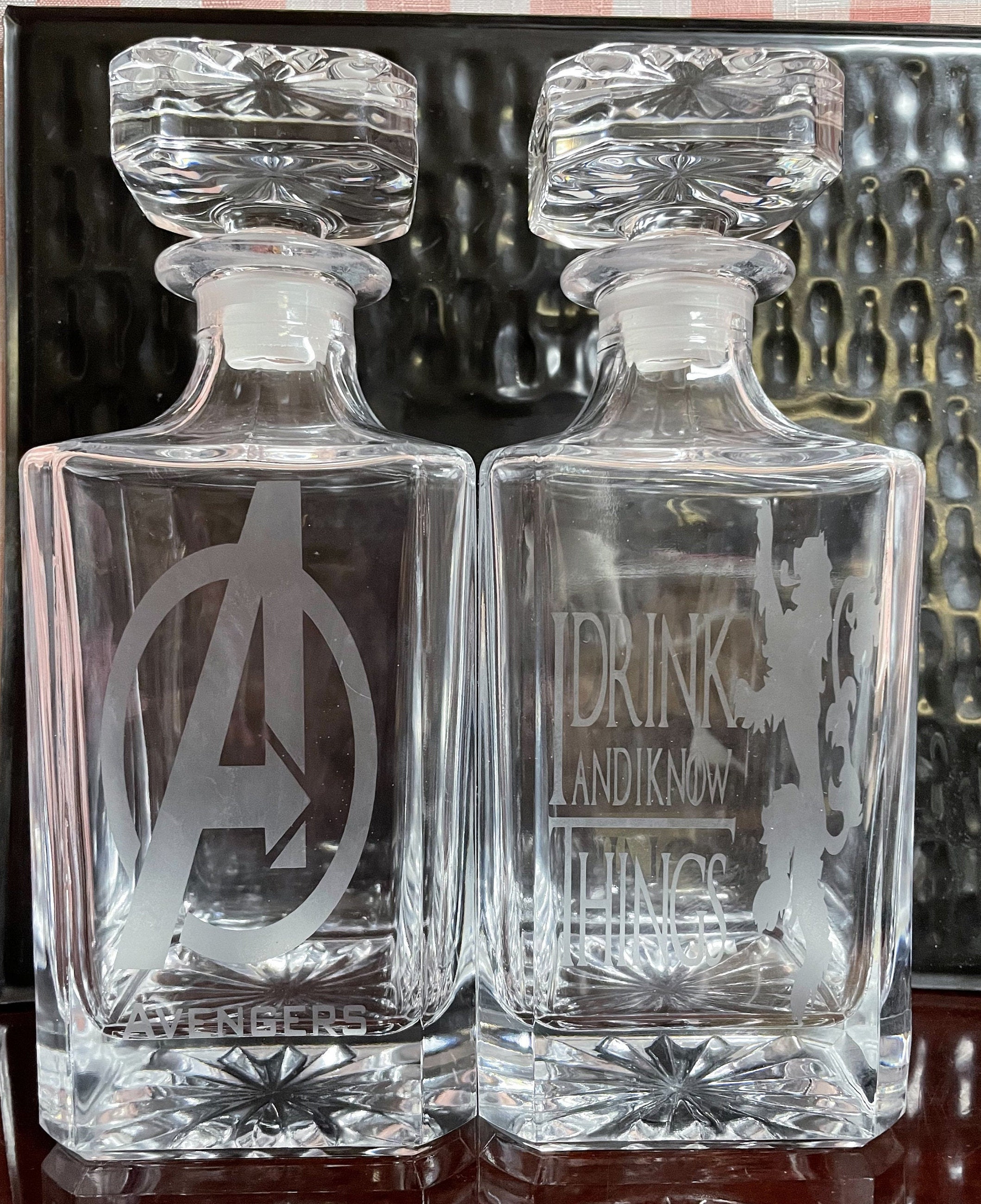 Custom Glass Etched Decanter Etsy
