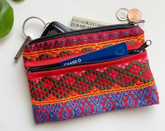 Coin Purse, Wallet purse, Make up mini bag, Mini Bag, Guatemalan purse, Multicolored bag, Jewelry Pouch, Pad Pouch, Gift for Her