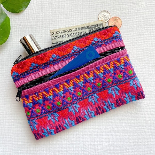 Coin Purse, Wallet purse, Make up mini bag, Mini Bag, Guatemalan purse, Multicolored bag, Jewelry Pouch, Pad Pouch, Gift for Her