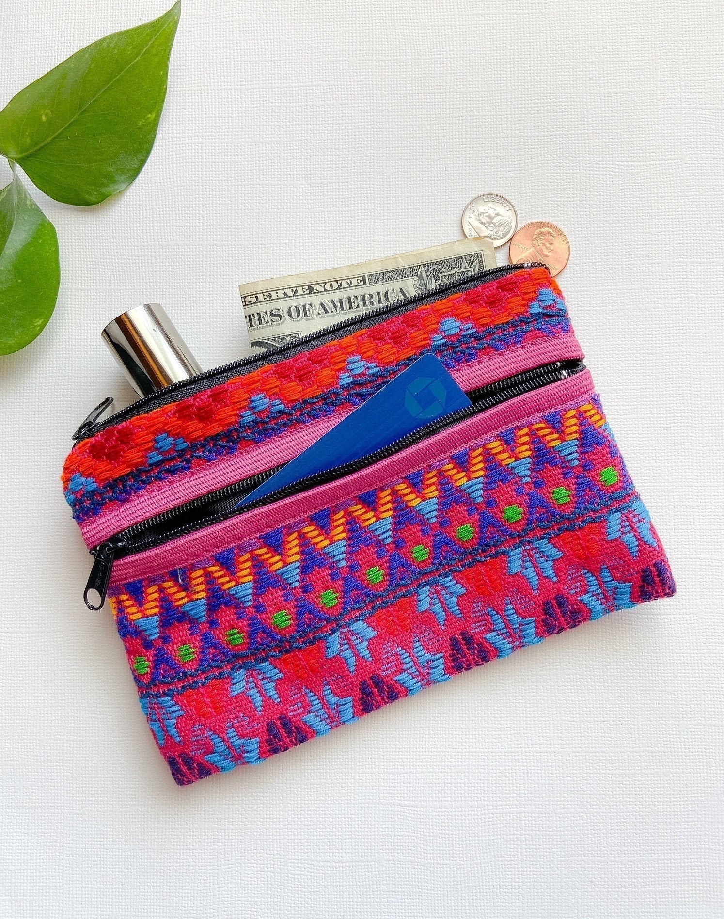 Key Bag Change Purse Clutch Bag Small Wallet Coin Wallet Zipper Vintage  Short. *