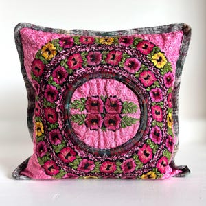 Vintage Guatemalan Huipil Pillow Cover: Handwoven Mayan Textile