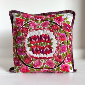 Vintage Guatemalan Huipil Pillow Cover: Handwoven Mayan Textile