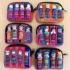 Sorgenpuppen Geldbörse, bunte Geldbörse, Sorgenpuppen, Geldbeutel, Geldbeutel Made in Guatemala