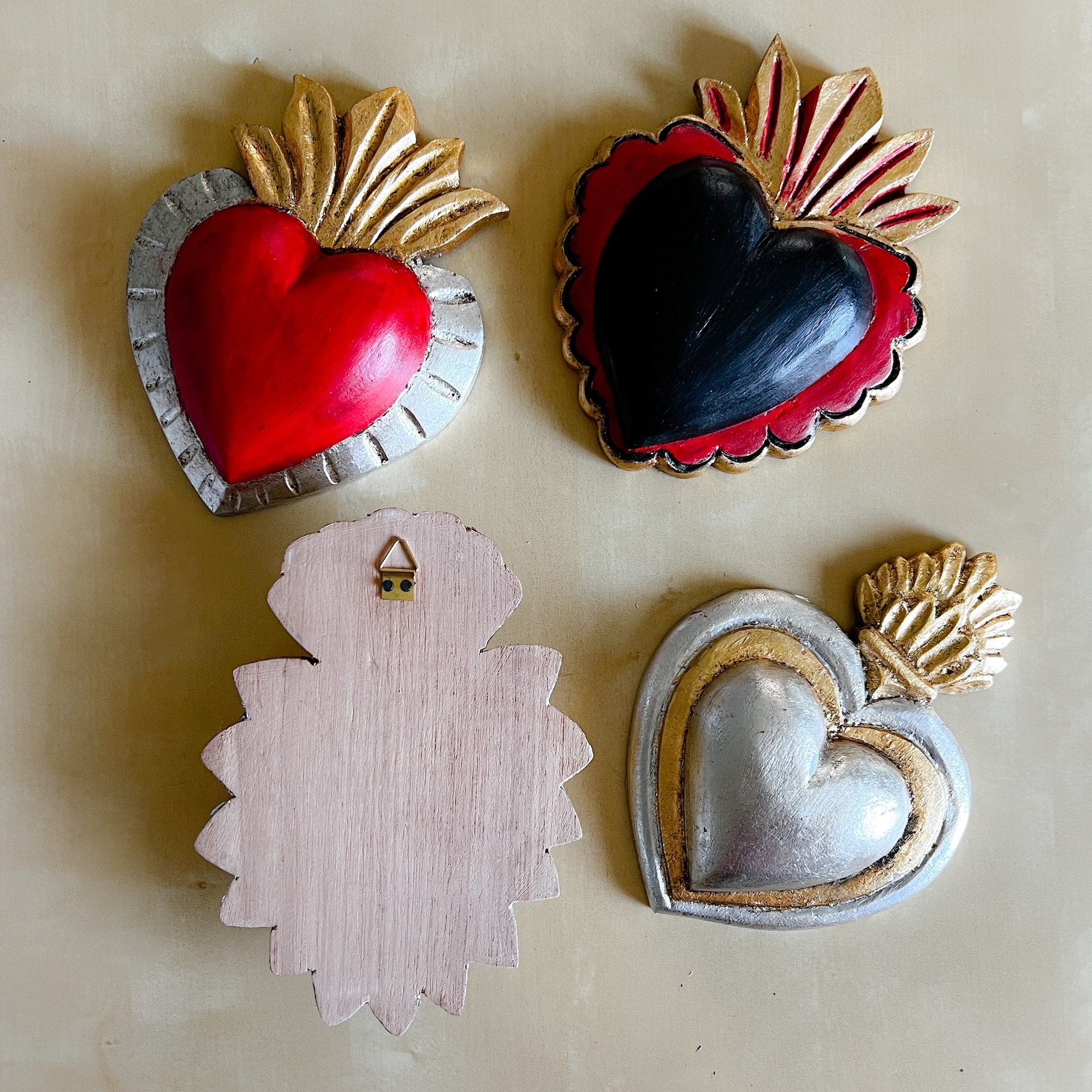 Sacred Heart Wood Decor Heart Wood Wall Decor Hand Carved Etsy