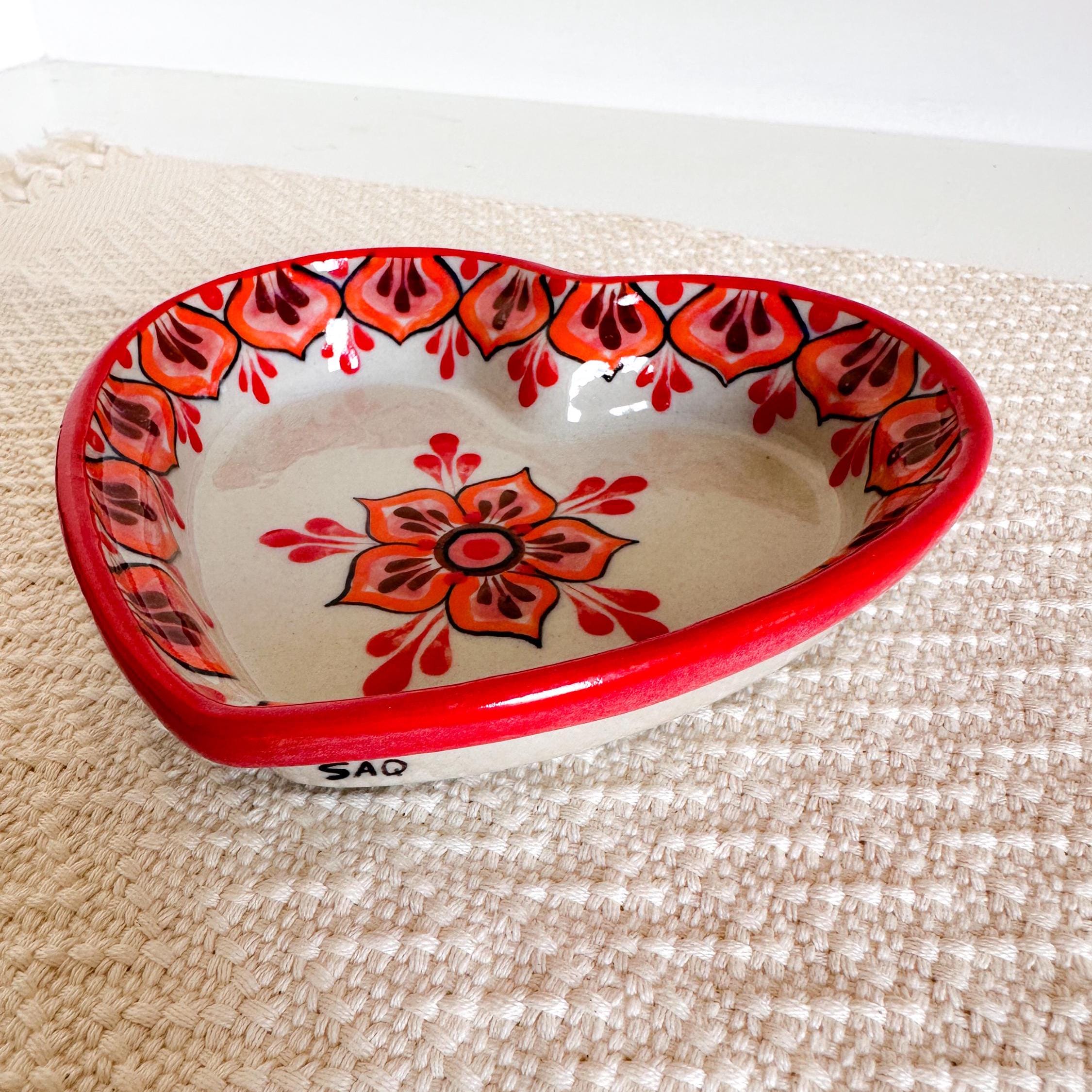 Hand-painted Ceramic Heart Plate: Guatemalan Art Pottery - Etsy