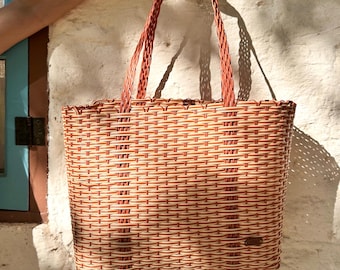 Handwoven Recycled Plastic Tote Bag | Artisan-Made in Guatemala | Lightweight ,Durable and Waterproof