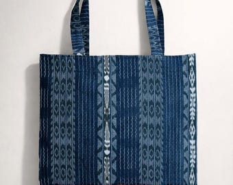 Handmade Guatemalan Tote Bag, Woven Corte Textile Market Bag, Boho Shoulder