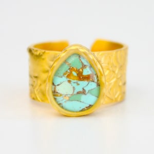 Gold Plated Adjustable Ring, Multi-color ring, Clay Ring, Boho Ring, Gift Jewelry, Birthday Gift, Gift for Her, Women Jewelry, Mother Gift
