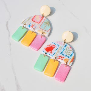 Clay Earrings | Summer Earrings | Beach Earrings | Vacation Earrings | Birthday Gift | Gift for Friend | Gift for Mom | Gift for Daughter