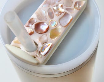 40oz/30oz Seashell Clay Stanley Topper - SHELLS WILL VARY