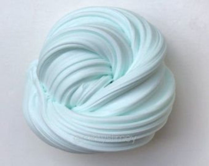 Light blue fluffy butter slime