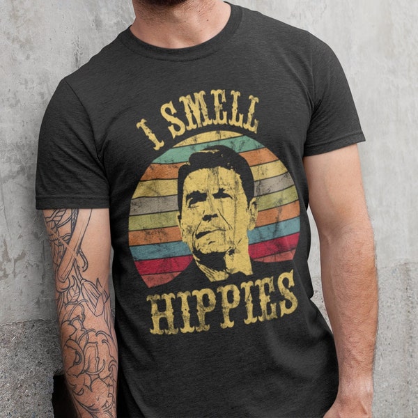 I Smell Hippies Ronald Reagan Shirt Etsy