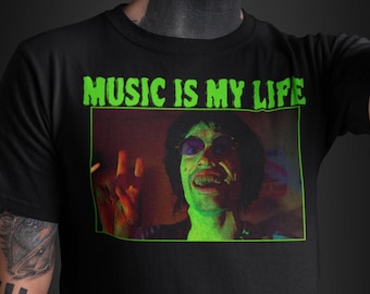 Chop Top Music Is My Life T-Shirt, Cult Classic, Horror Movie, Texas Chainsaw Massacre, Leather face Brother, Ed Gein, Psycho Family