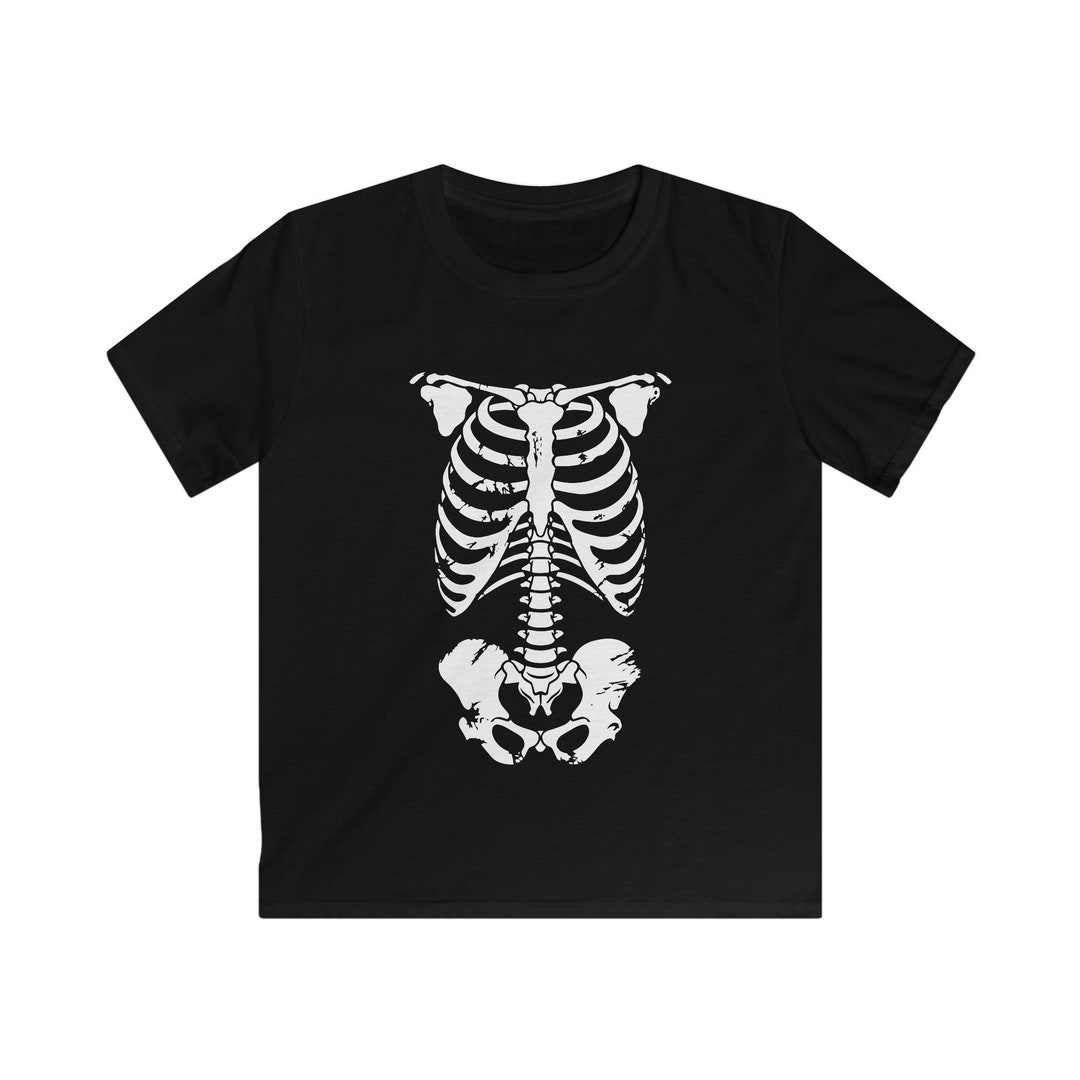 Kids Distressed Rib Cage Skeleton Design for Halloween Fun T-shirt - Etsy