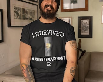 Unisex "I Survived A Knee Replacement X2" T-Shirt: Inspirational Recovery