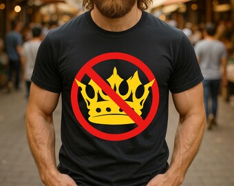 No Kings Pro Democracy Graphic Tee Freedom Over Fear Political Protest StatementT-Shirt