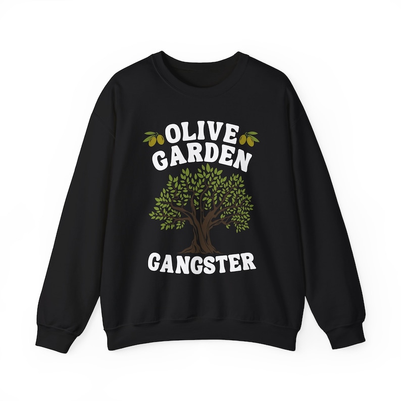 Olive Garden Gangster Funny Retro Olive Tree Nature Lover Crew Neck