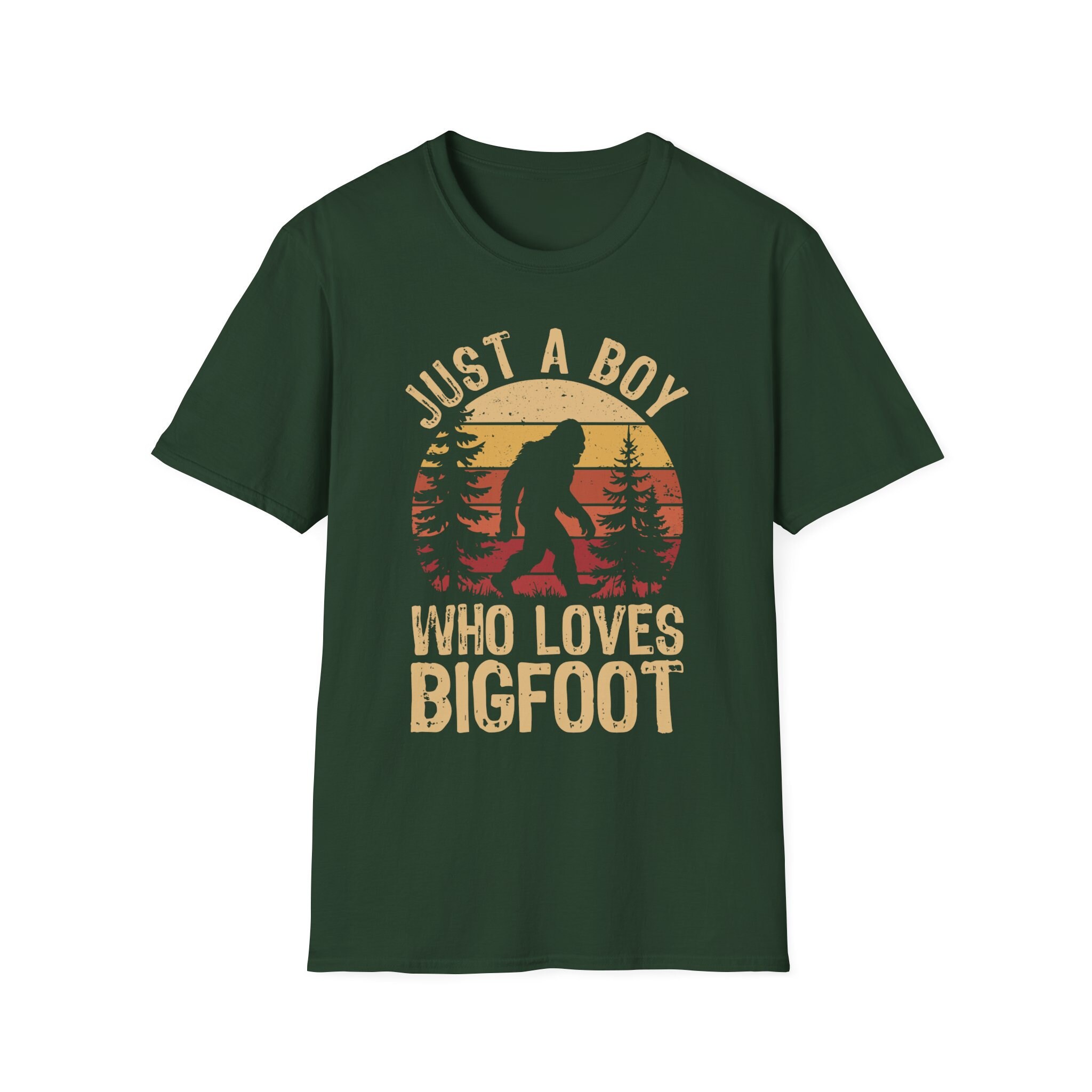 Bigfoot Enthusiast Retro Sunset Forest Silhouette Adventure