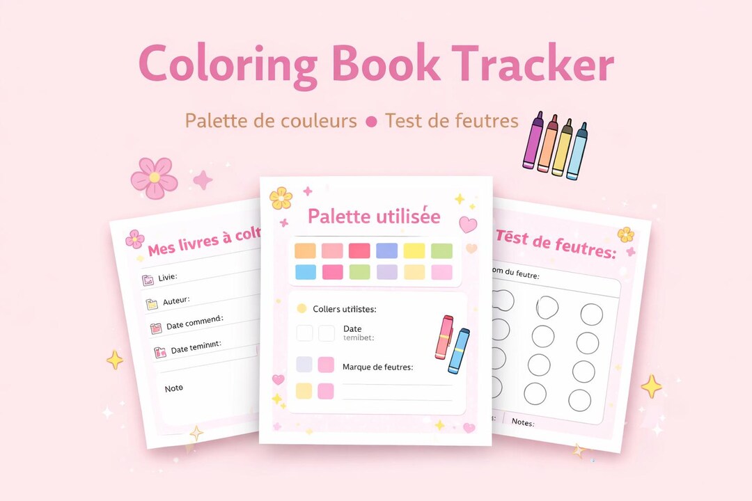 Counter Color Sheets.pdf Coloring Book Tracker Printable | Color Palette & Marker Test Sheet ...