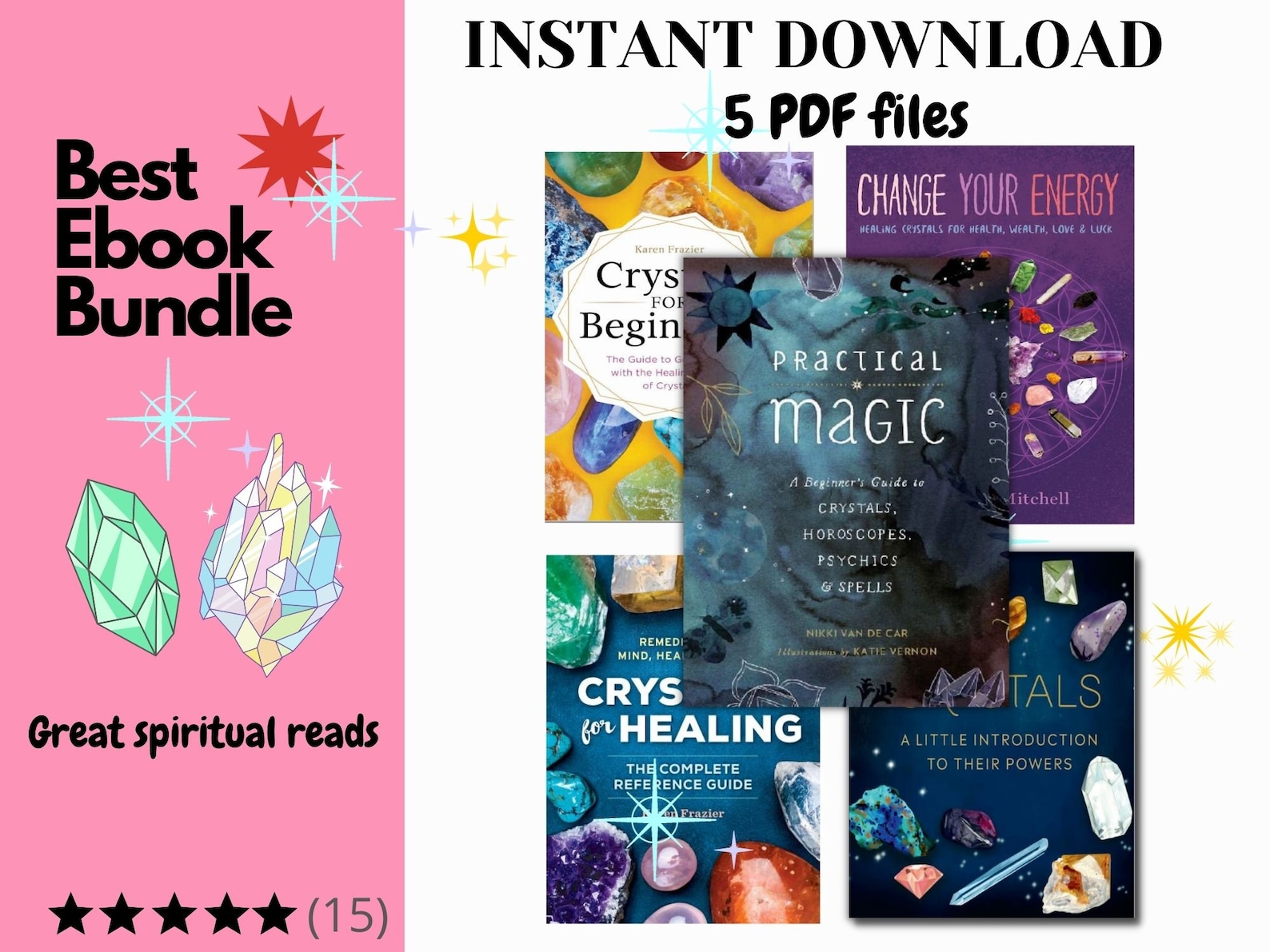 Crystal Book 5in1 Ebook Bundle Karen Frazier for Beginner Etsy
