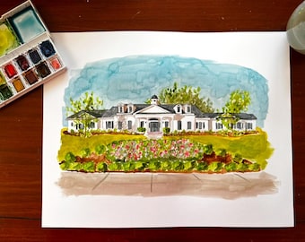Custom House Portrait First Home Gift Hand Drawn House Sketch Realtor Closing Gift New Home Illustration Personalized House Drawing