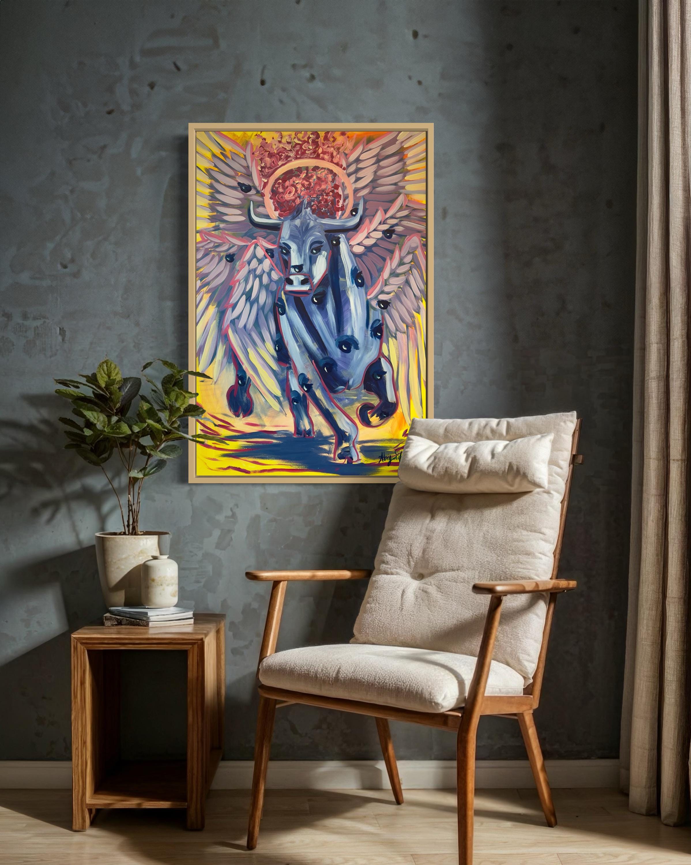 Bull Scripture Biblical Bull Creature Art Print, Christian Scripture Revelation - Etsy