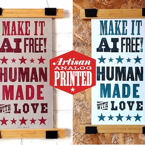 Anti AI Art, Birthday Gifts for Graphic Designer, Graphic Designer Gift for Graduation, Christmas, for Artist, Letterpress, Art Student Gift