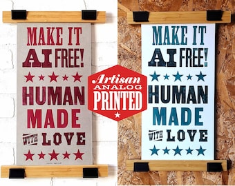 Anti AI Art, Birthday Gifts for Graphic Designer, Graphic Designer Gift for Graduation, Christmas, for Artist, Letterpress, Art Student Gift