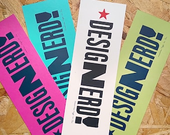 Design Nerd Letterpress Print, Graphic Designer Gift, Font Geek Wall Art