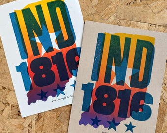 State of Indiana Letterpress Print, Indiana Christmas Gift, Indiana Wall Art, Indianapolis Artwork, First Christmas in New House, Apartment