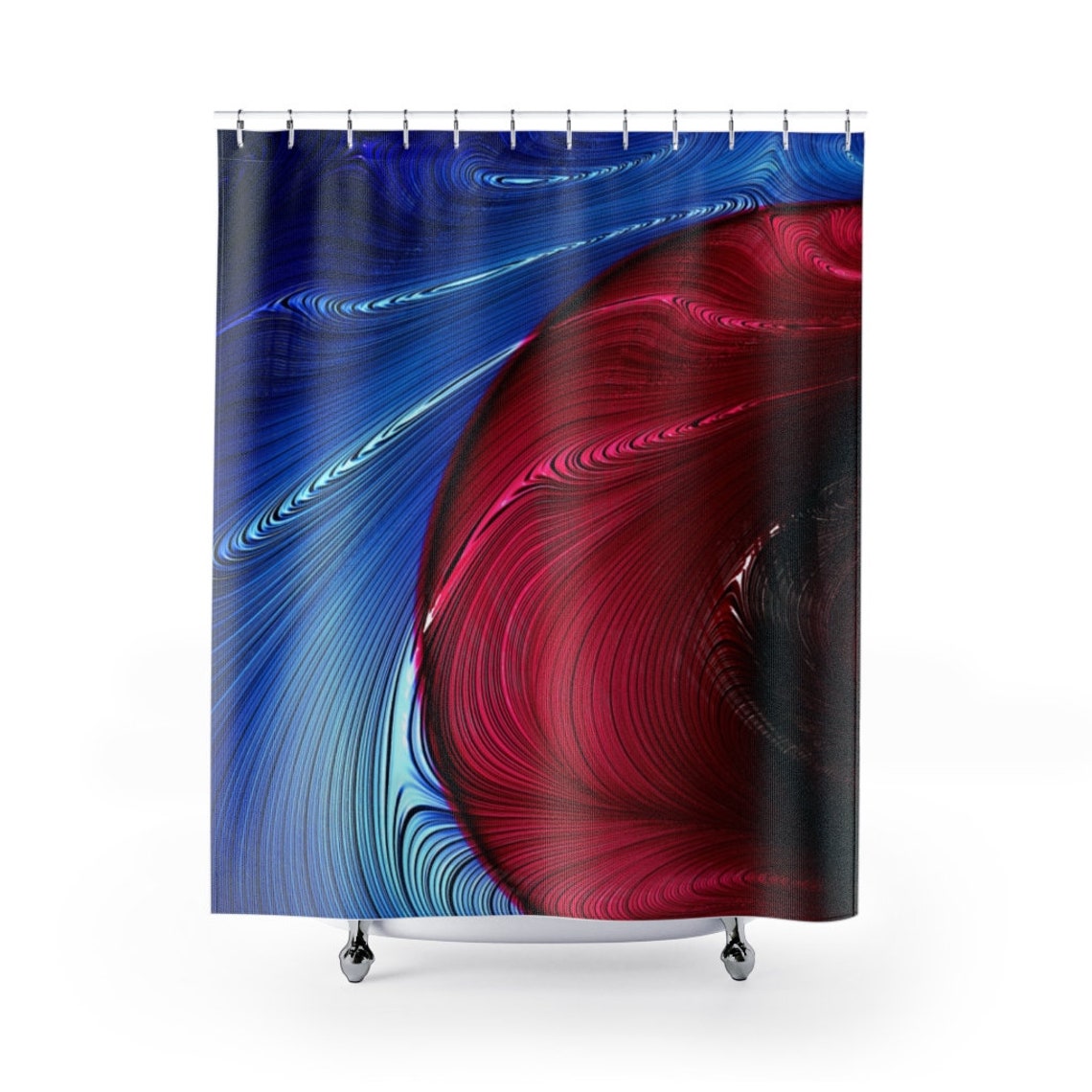 Red Blue Shower Curtains Red Blue Shower Curtain Art Shower Etsy